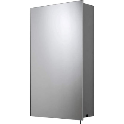 Croydex Maiford Mirrored Door Illuminated Cabinet with Shaver Socket Aluminium
