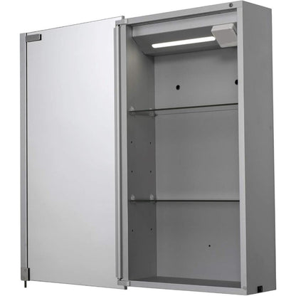 Croydex Maiford Mirrored Door Illuminated Cabinet with Shaver Socket Aluminium