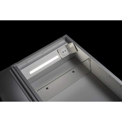 Croydex Maiford Mirrored Door Illuminated Cabinet with Shaver Socket Aluminium