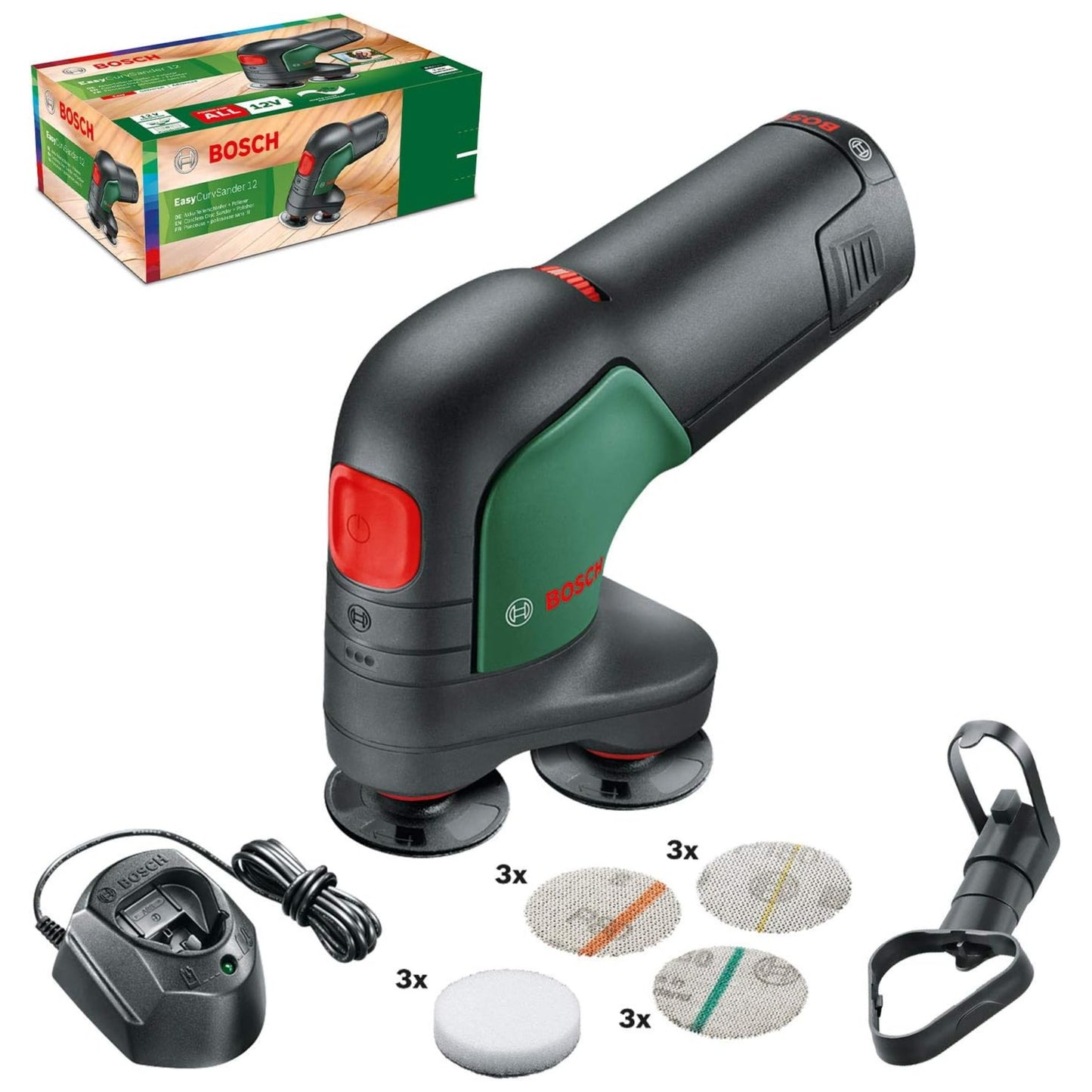 Bosch EasyCurvSander 12v Rotating Cordless Adaptable Portable Sander with Battery