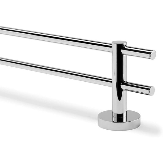 Croydex Double Towel Rail Flexi-Fix Britannia Brass and Stainless Steel Silver