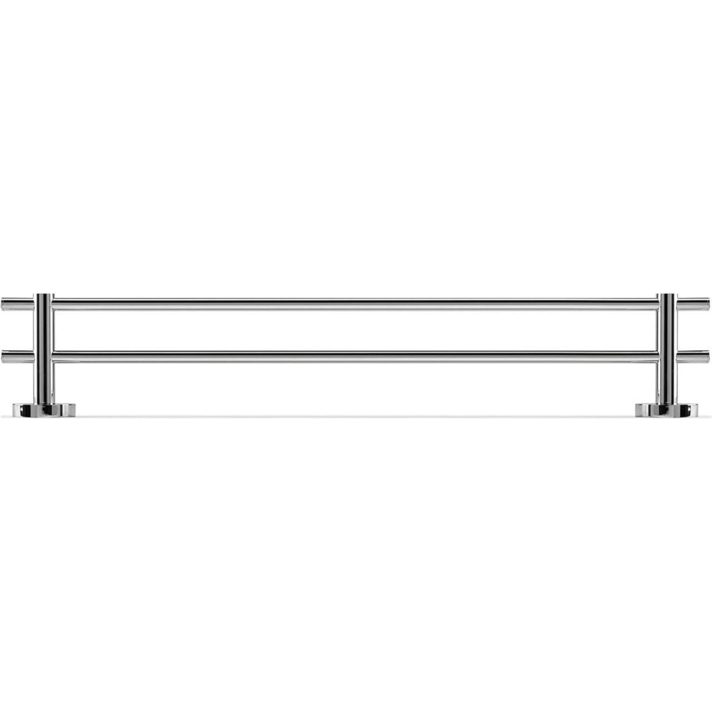 Croydex Double Towel Rail Flexi-Fix Britannia Brass and Stainless Steel Silver