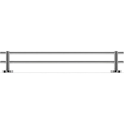 Croydex Double Towel Rail Flexi-Fix Britannia Brass and Stainless Steel Silver