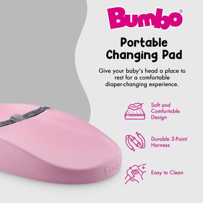 Bumbo Changing Mat Ergonomic Pad Safety Harness Soft Lightweight Cradle Pink