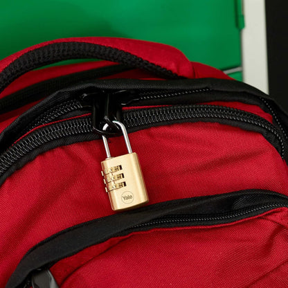 Yale Combination Padlock 22mm Brass Open Steel Shackle 3 dial Combination Lock