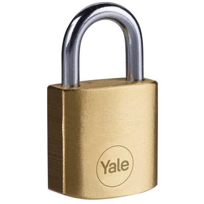 Yale Standard 25mm Brass Padlock x2 Pack Open Steel Shackle 3 keyed Alike Keys