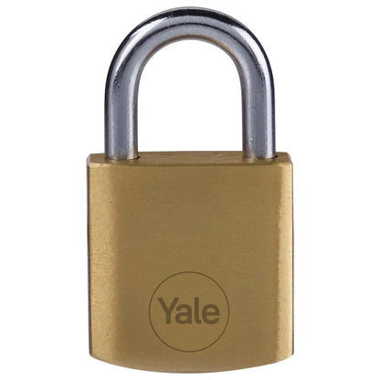 Yale Standard 25mm Brass Padlock x2 Pack Open Steel Shackle 3 keyed Alike Keys