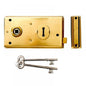Yale Locks P401 Rim Lock 138 x 76mm Polished Brass Finish x2 keys Included