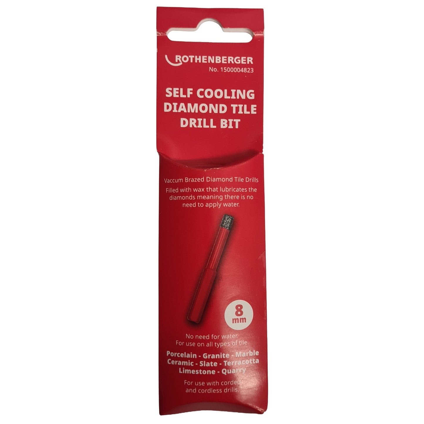 Rothenberger 10mm Self Cooling Diamond Porcelain Ceramic Tile Drill Bit (Copy)