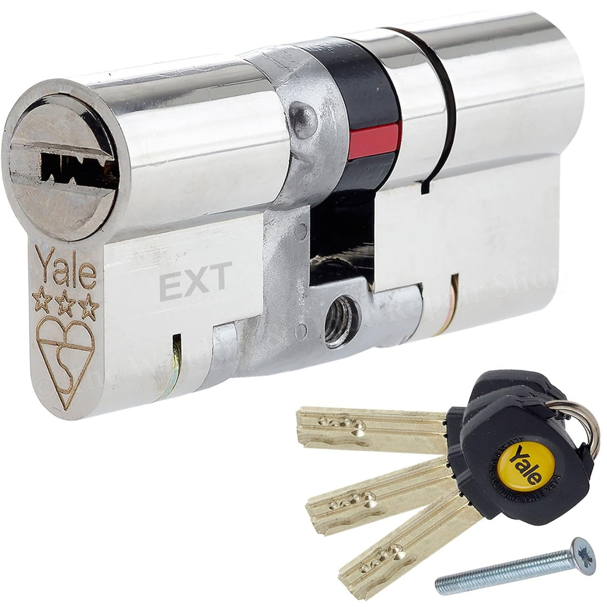 Yale Anti Snap 3 Star Double Cylinder High Security 50:45 95mm Nickel B-YS3-5045