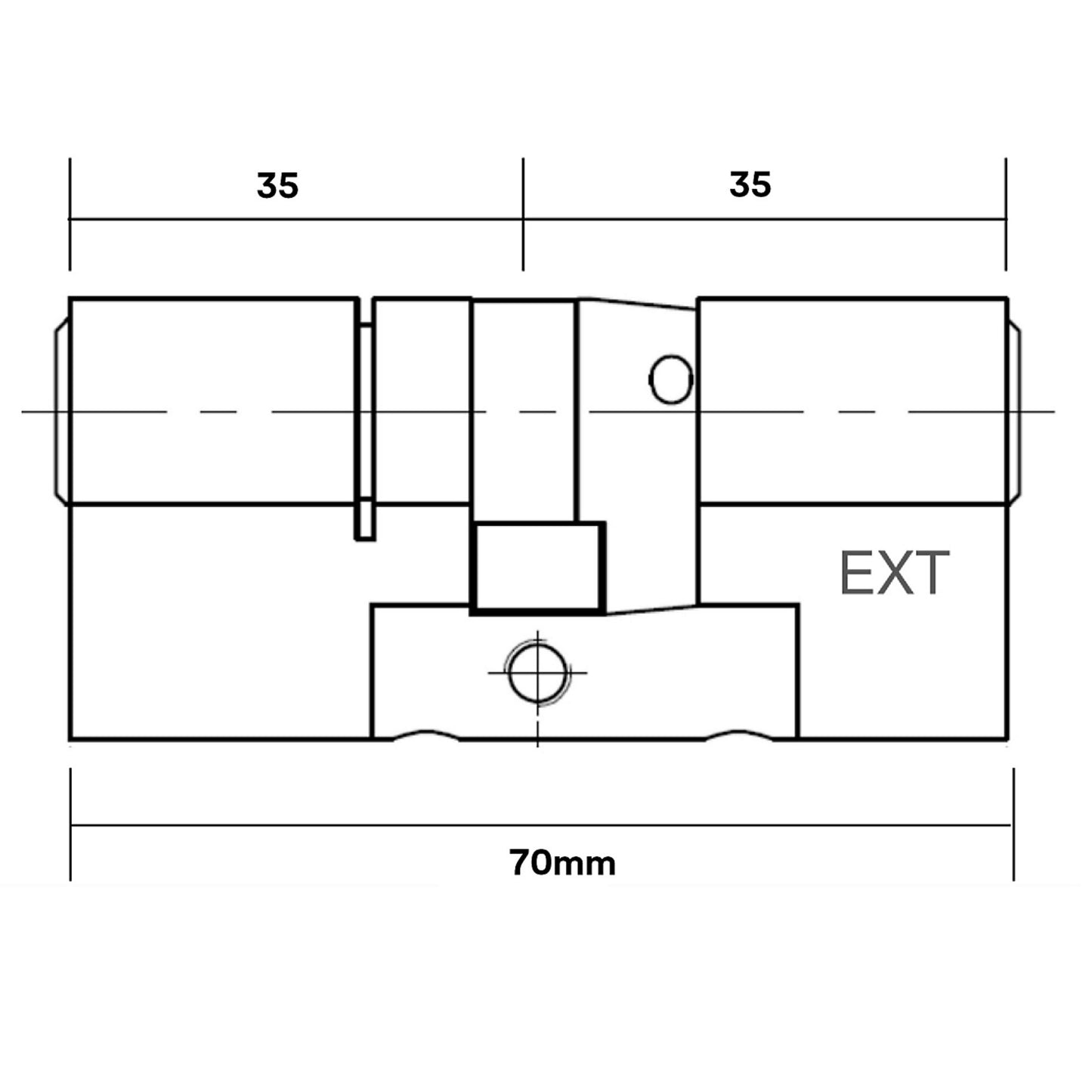 Yale Anti Snap 3 Star Double Cylinder High Security 35:45 80mm Brass B-YS3-3535B (Copy)