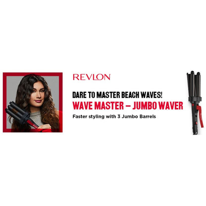 Revlon Wave Master Jumbo Waver Hair Inverter Triple Barrel Hair Waver with Tourmaline Ceramic Coating & 30 Heat Settings