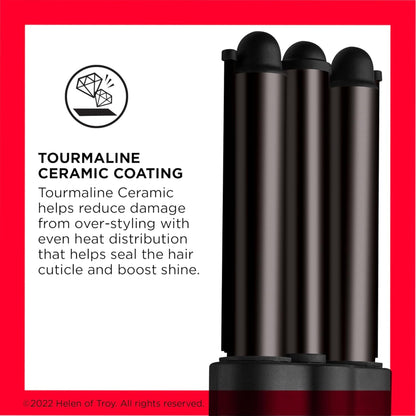 Revlon Wave Master Jumbo Waver Hair Inverter Triple Barrel Hair Waver with Tourmaline Ceramic Coating & 30 Heat Settings