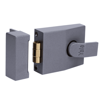 Yale 81 Rollerbolt Nightlatch Push Pull Action Lock Grey Case Chrome Cylinder 92mm