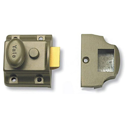 Yale Deadlatch Nightlatch Brass Cylinder 40 mm Backset x2 Keys B-723-ENB-PB-40