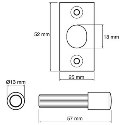 Yale Door Hinge Security Bolts Satin Chrome Finish for External Doors P-125-SC