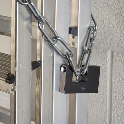 Yale Iron Shutter Padlock Hardened Steel Shackle 90mm Outdoor Black x3 Keys