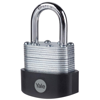 Yale High Security Heavy Duty 40mm Laminated Steel Padlock Open Hardened Shackle
