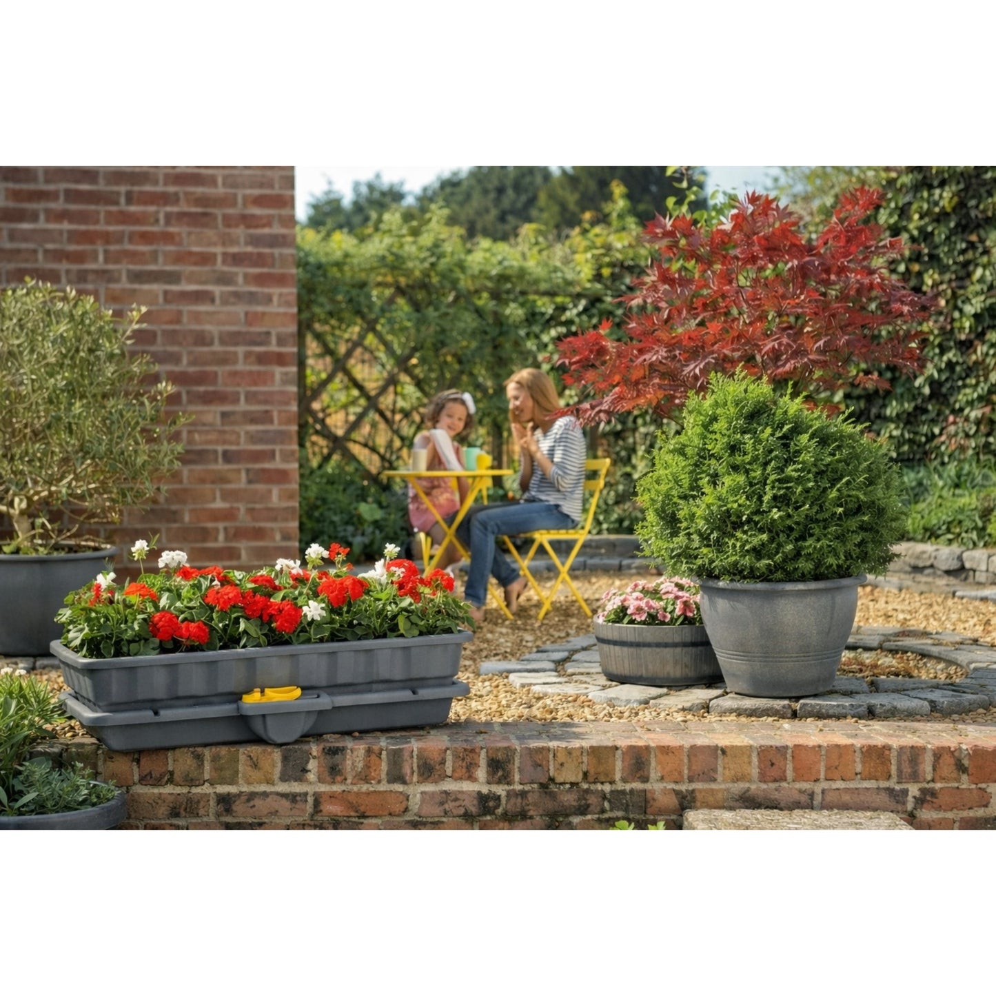 Hozelock Windowsill Garden Container Self-Watering Planter 15L Reservoir Grey