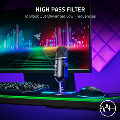 Razer Seiren V2 Pro USB Microphone for Streamers High Pass Filter Shock Absorber