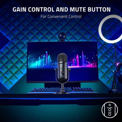 Razer Seiren V2 Pro USB Microphone for Streamers High Pass Filter Shock Absorber