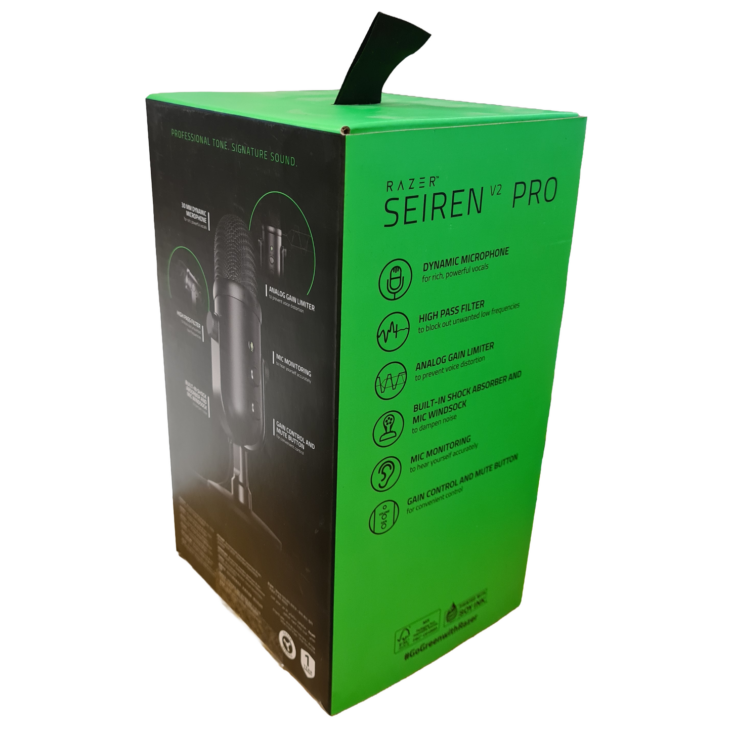 Razer Seiren V2 Pro USB Microphone for Streamers High Pass Filter Shock Absorber