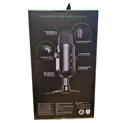 Razer Seiren V2 Pro USB Microphone for Streamers High Pass Filter Shock Absorber