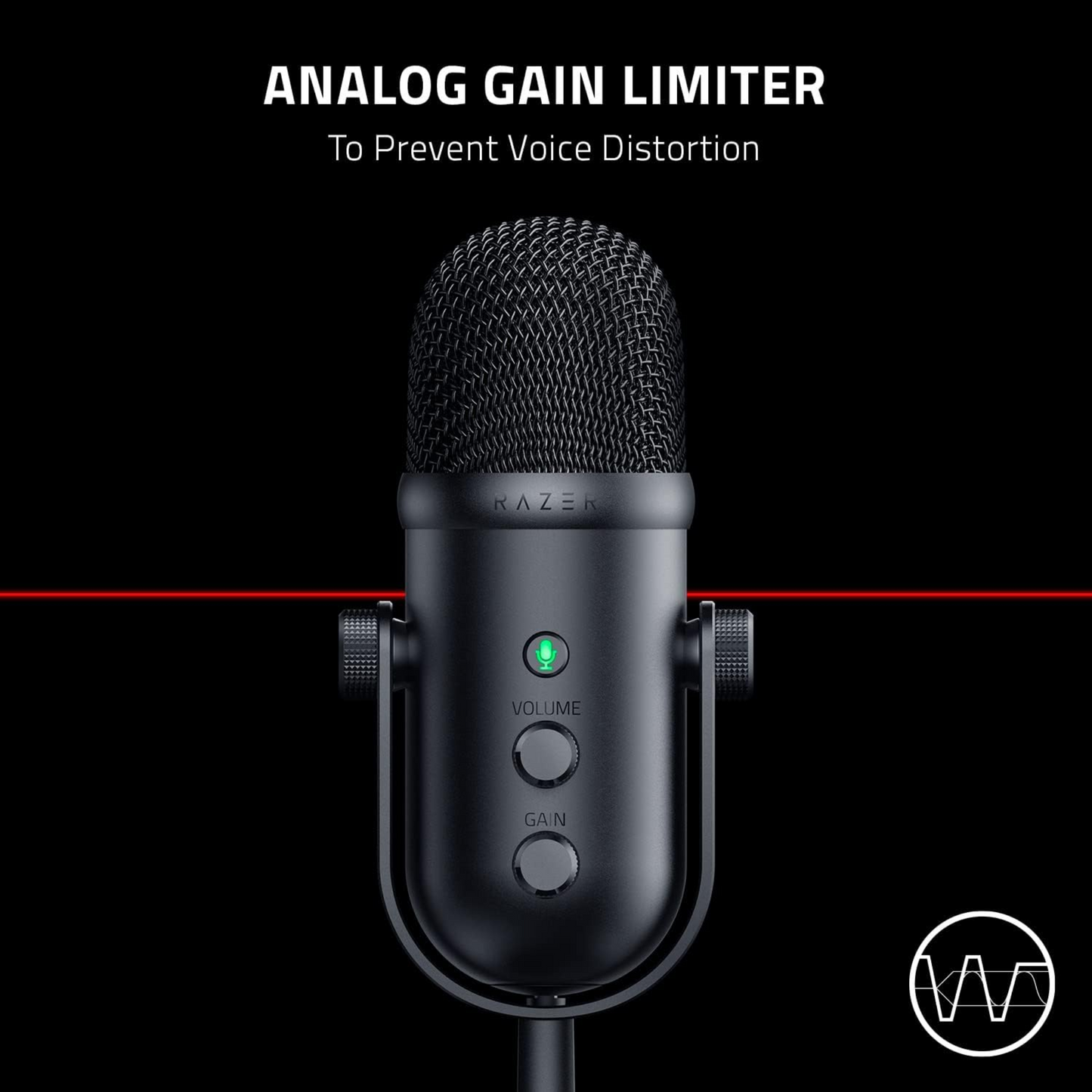 Razer Seiren V2 Pro USB Microphone for Streamers High Pass Filter Shock Absorber