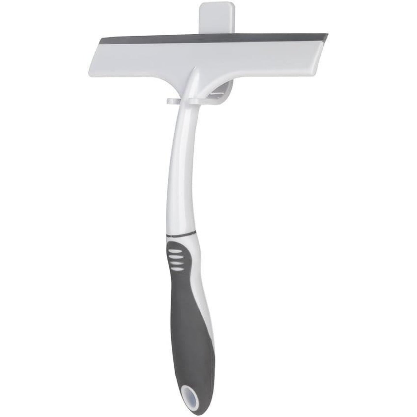 Croydex Squeegee and Holder White Bathroom Shower Glass Wiper with Wall Holder