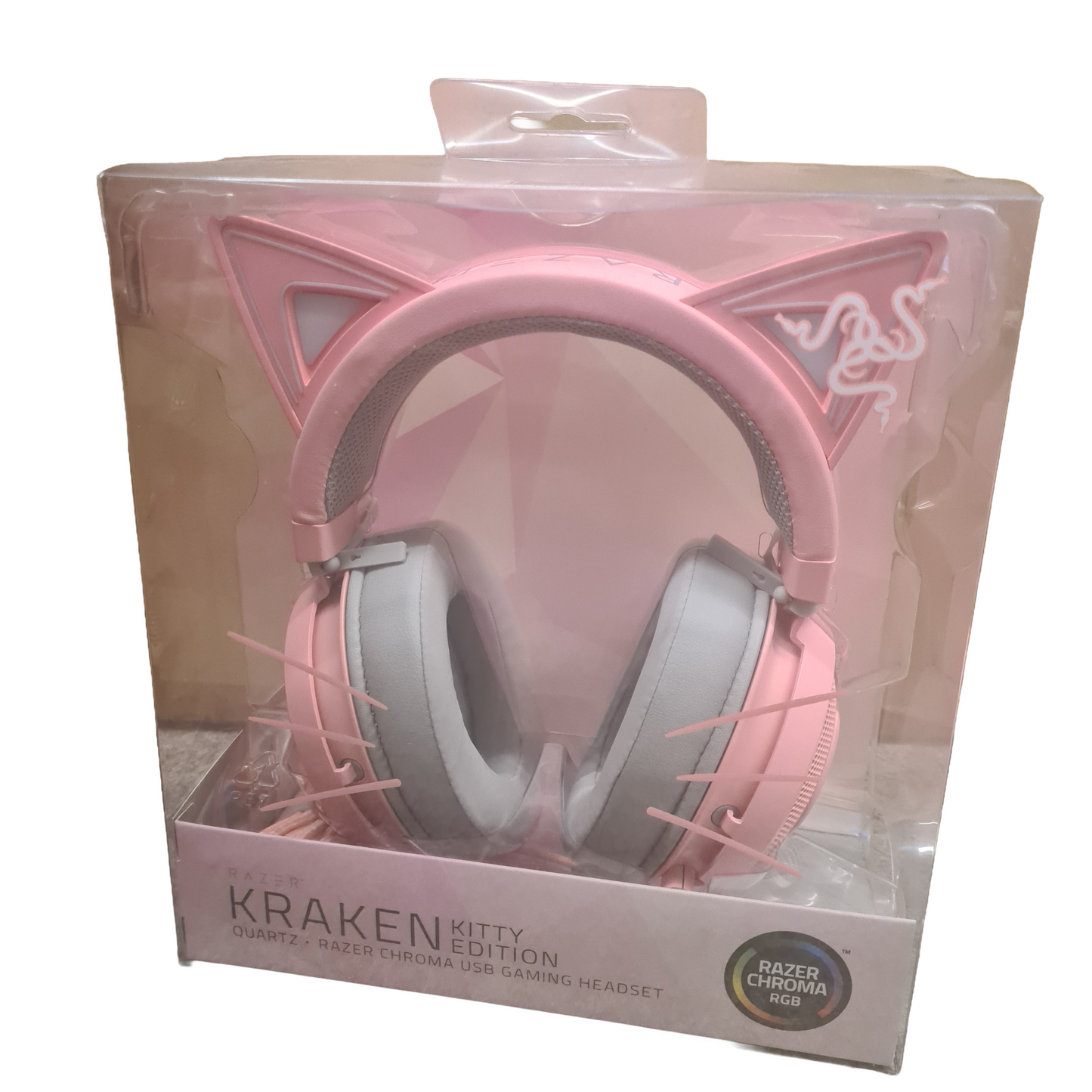 Razer Kraken Kitty Edition Gaming Headset Chroma Lighting Wired 50mm Driver Pink