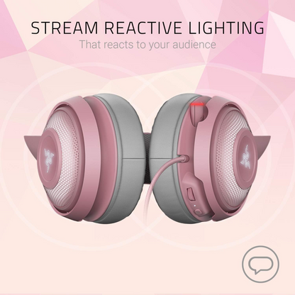 Razer Kraken Kitty Edition Gaming Headset Chroma Lighting Wired 50mm Driver Pink