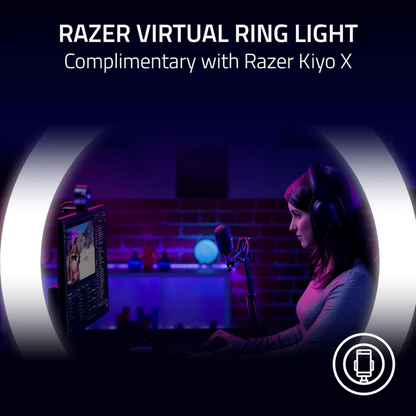 Razer Kiyo X Full HD Streaming Webcam 1080p 30 FPS or 720p 60 FPS Auto Focus