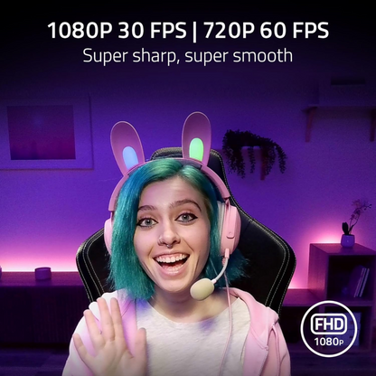 Razer Kiyo X Full HD Streaming Webcam 1080p 30 FPS or 720p 60 FPS Auto Focus