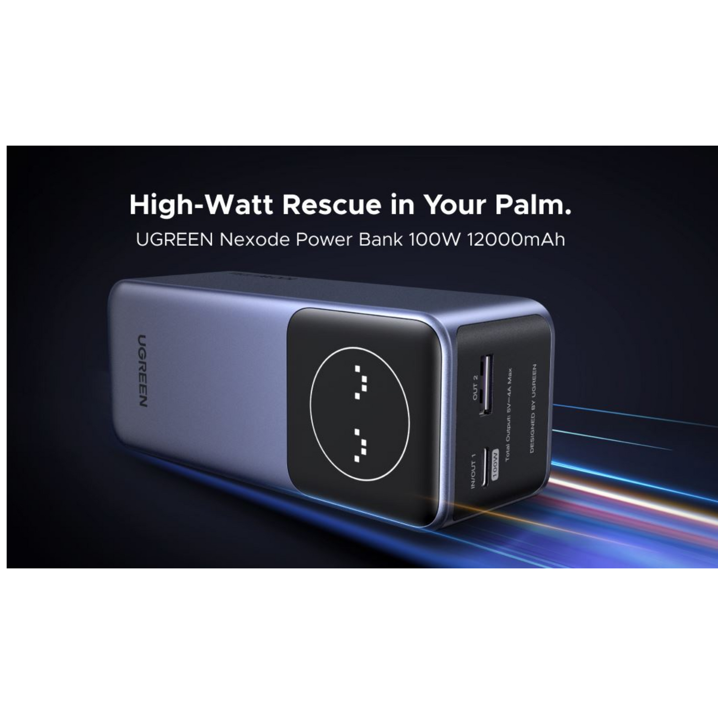 UGREEN Nexode Power Bank 12000mAh 100W Fast Charging Portable Digital Display