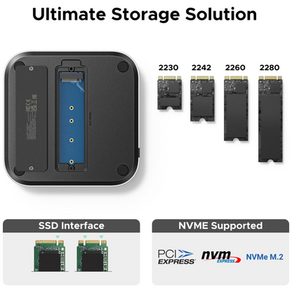 UGREEN Mac Mini M4 Dock 10Gbps NVMe SSD Enclosure USB C Hub with with 3x USB-A