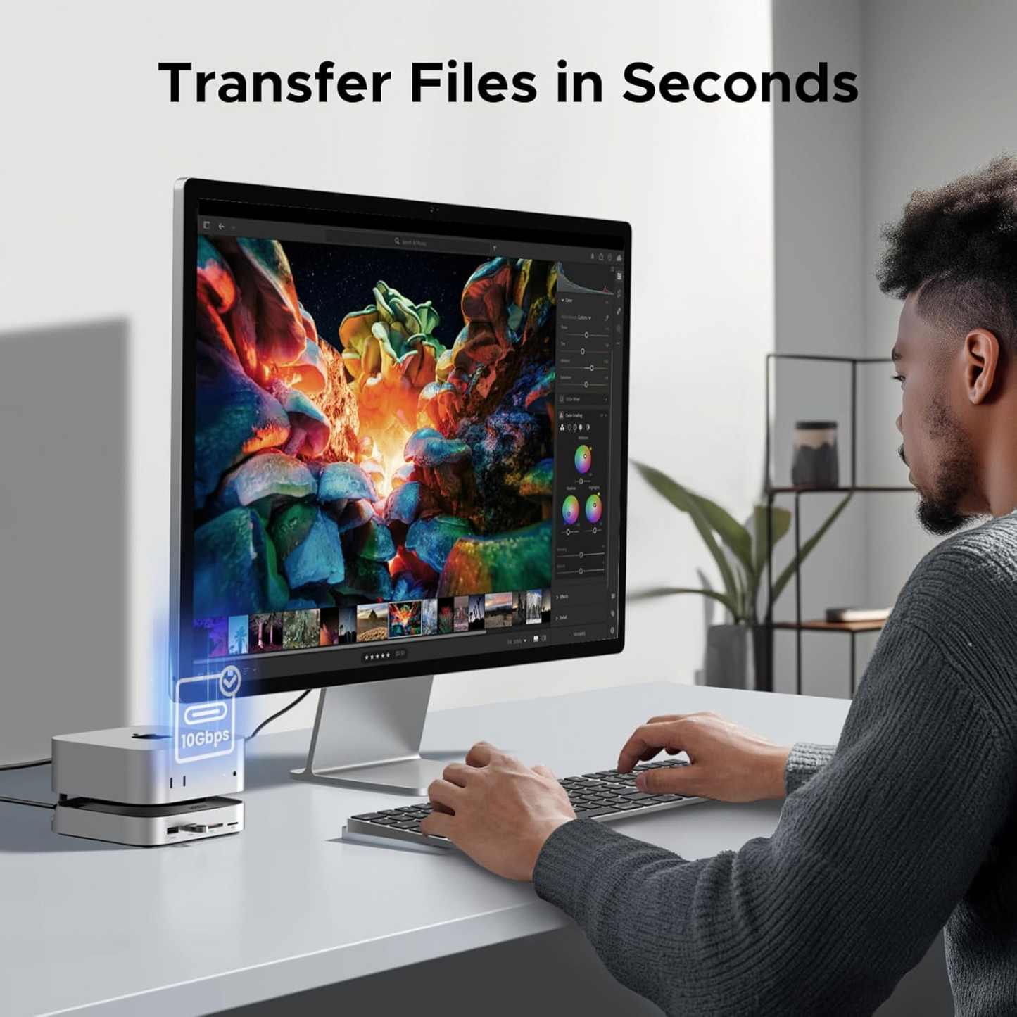UGREEN Mac Mini M4 Dock 10Gbps NVMe SSD Enclosure USB C Hub with with 3x USB-A