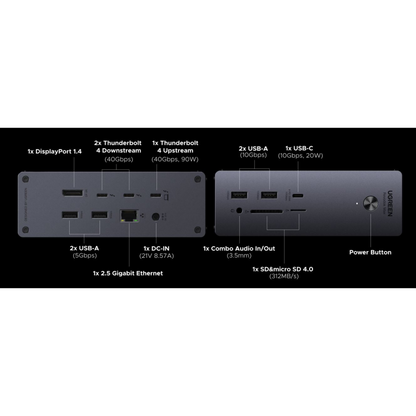 UGREEN Revodok Max 213 Thunderbolt 4 Dock, 13-in-1 4K 60Hz 90W Mac and Windows