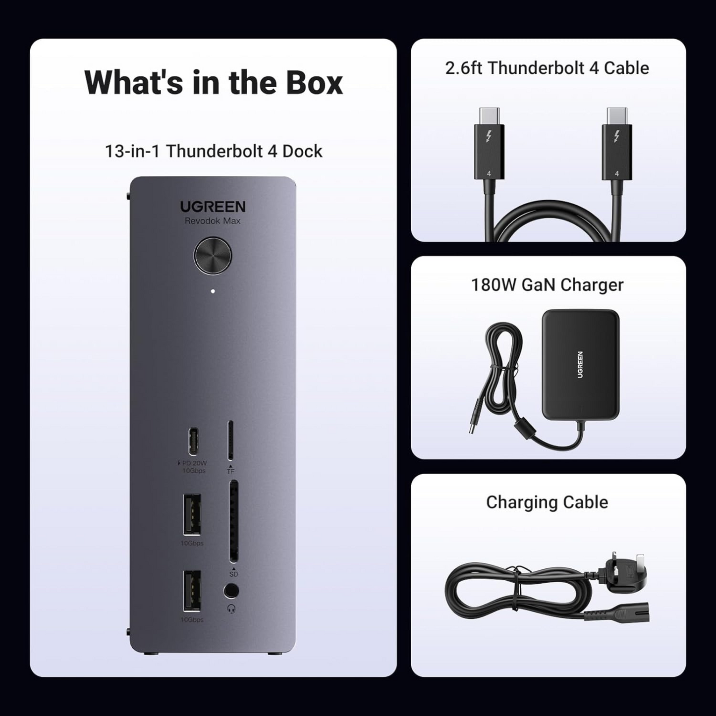 UGREEN Revodok Max 213 Thunderbolt 4 Dock, 13-in-1 4K 60Hz 90W Mac and Windows