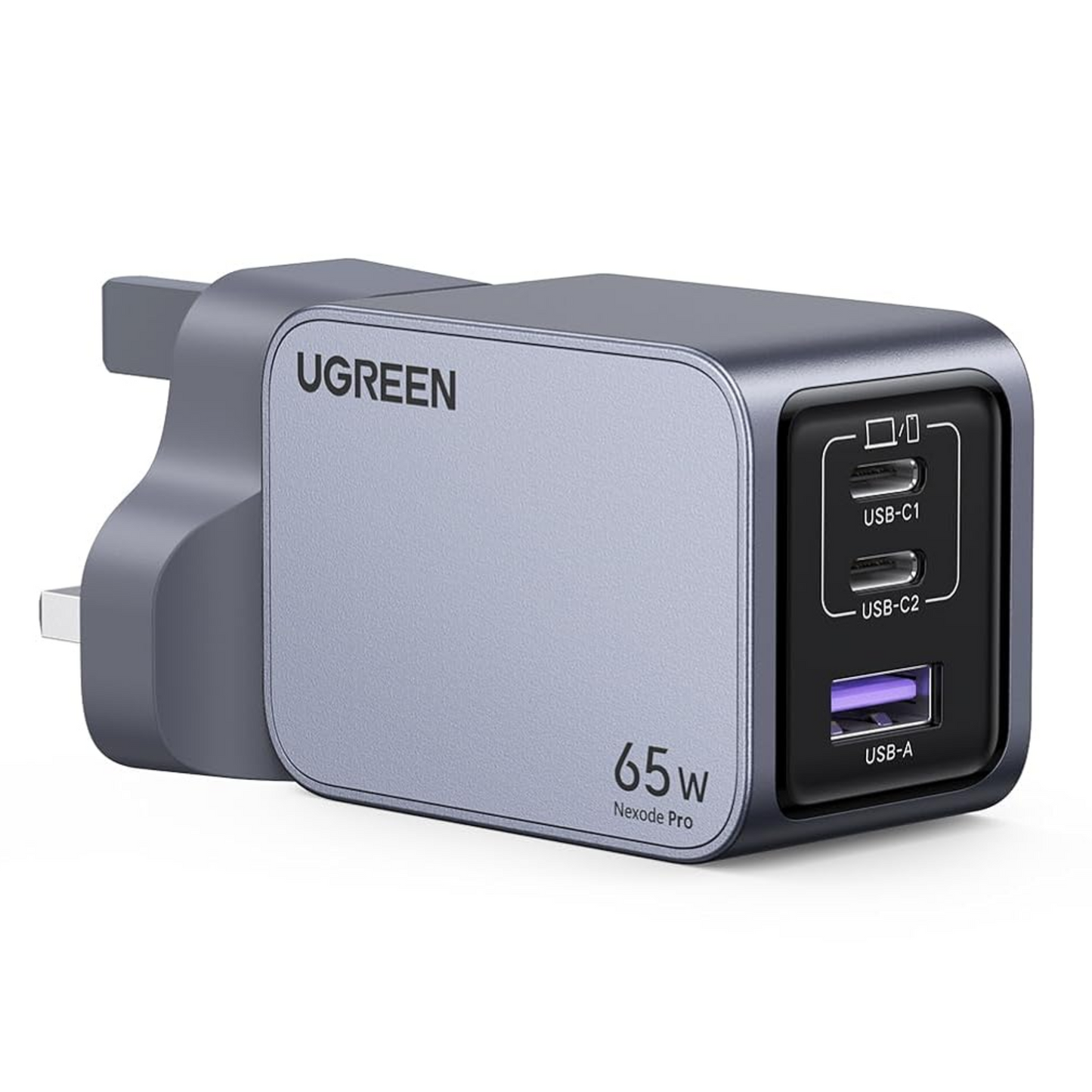 UGREEN 65W USB C Charger Nexode Pro 3-Port Compact Fast Charger UK 3 Pin Plug