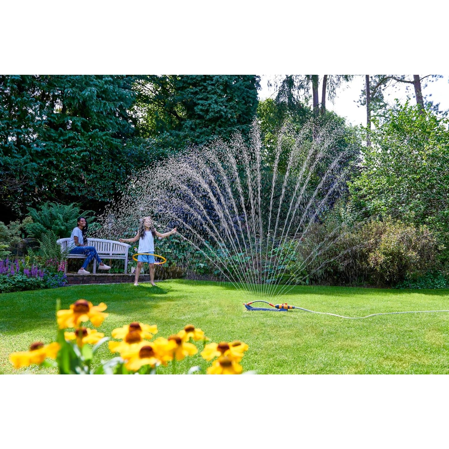 Hozelock Rectangular Oscillating Sprinkler AquaSave Pro Adjustable Cover and Flow