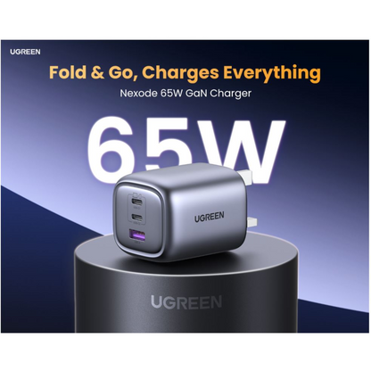 UGREEN USB C Fast Charger GaN 65W Nexode Foldable Wall Charger for Travel Office