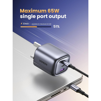 UGREEN USB C Fast Charger GaN 65W Nexode Foldable Wall Charger for Travel Office