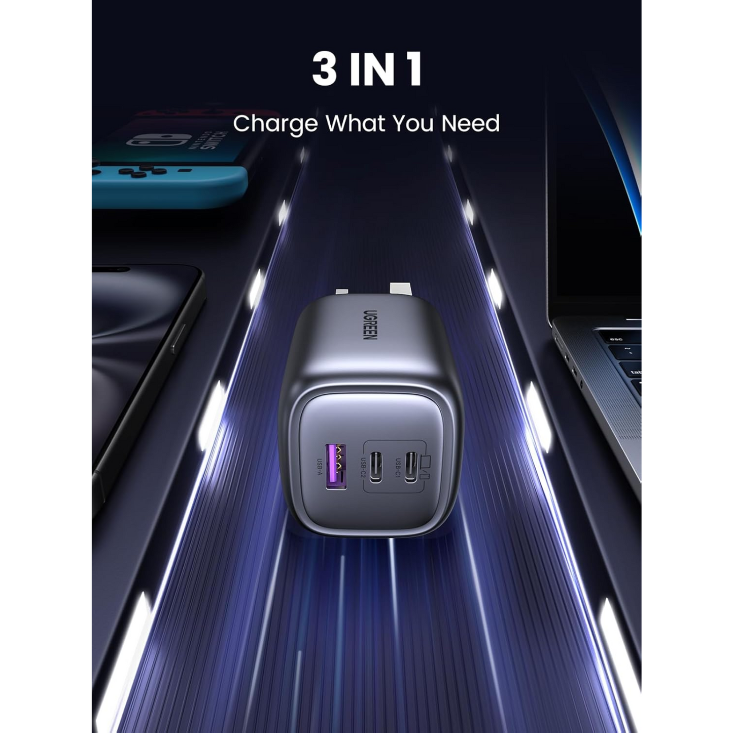 UGREEN USB C Fast Charger GaN 65W Nexode Foldable Wall Charger for Travel Office