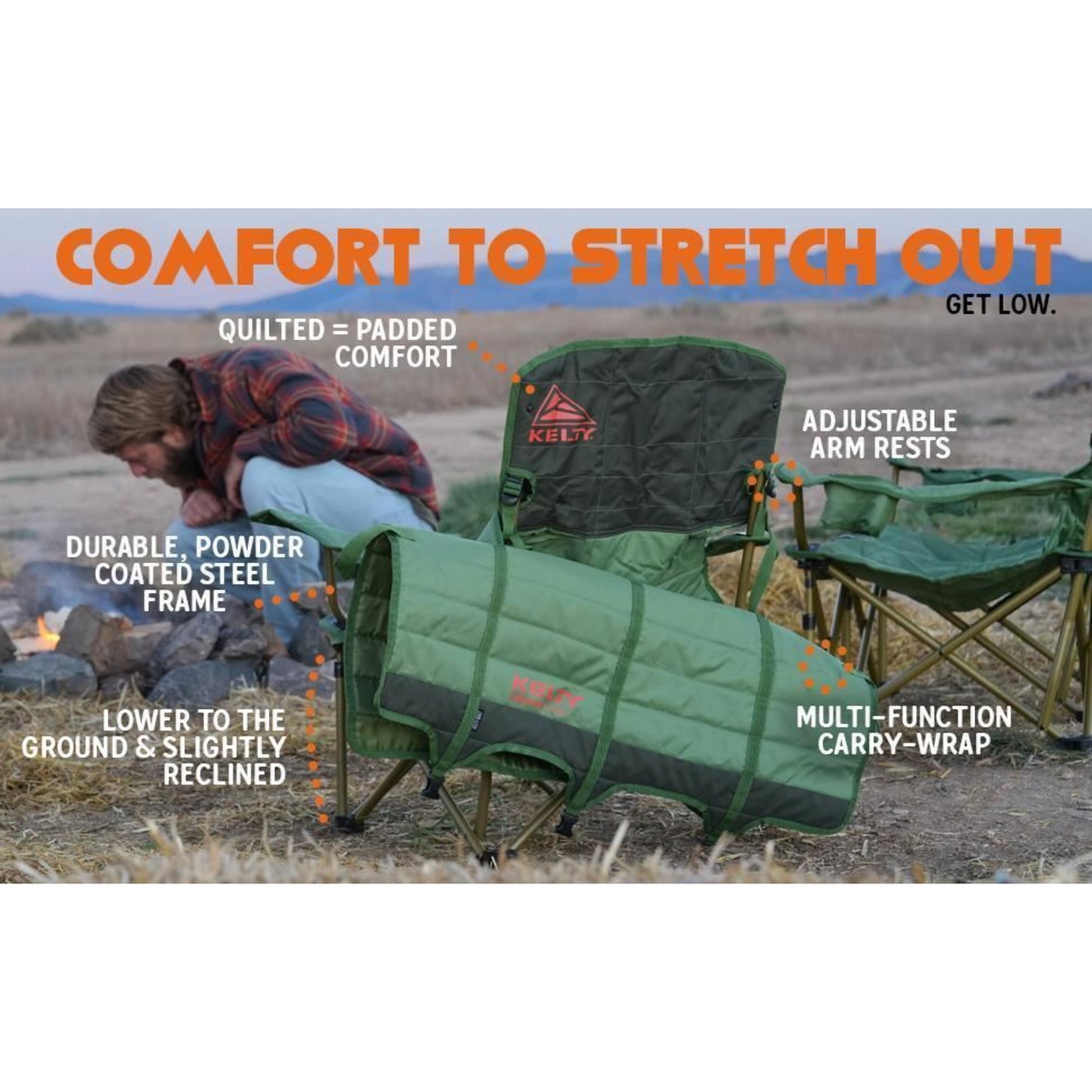 Kelty Lowdown Camping Chair Portable Folding Chair for Festivals Camping Beach
