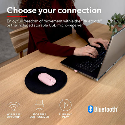Trust Wireless Bluetooth Mouse or 2.4 GHz with USB Mini-Receiver Rechargeable