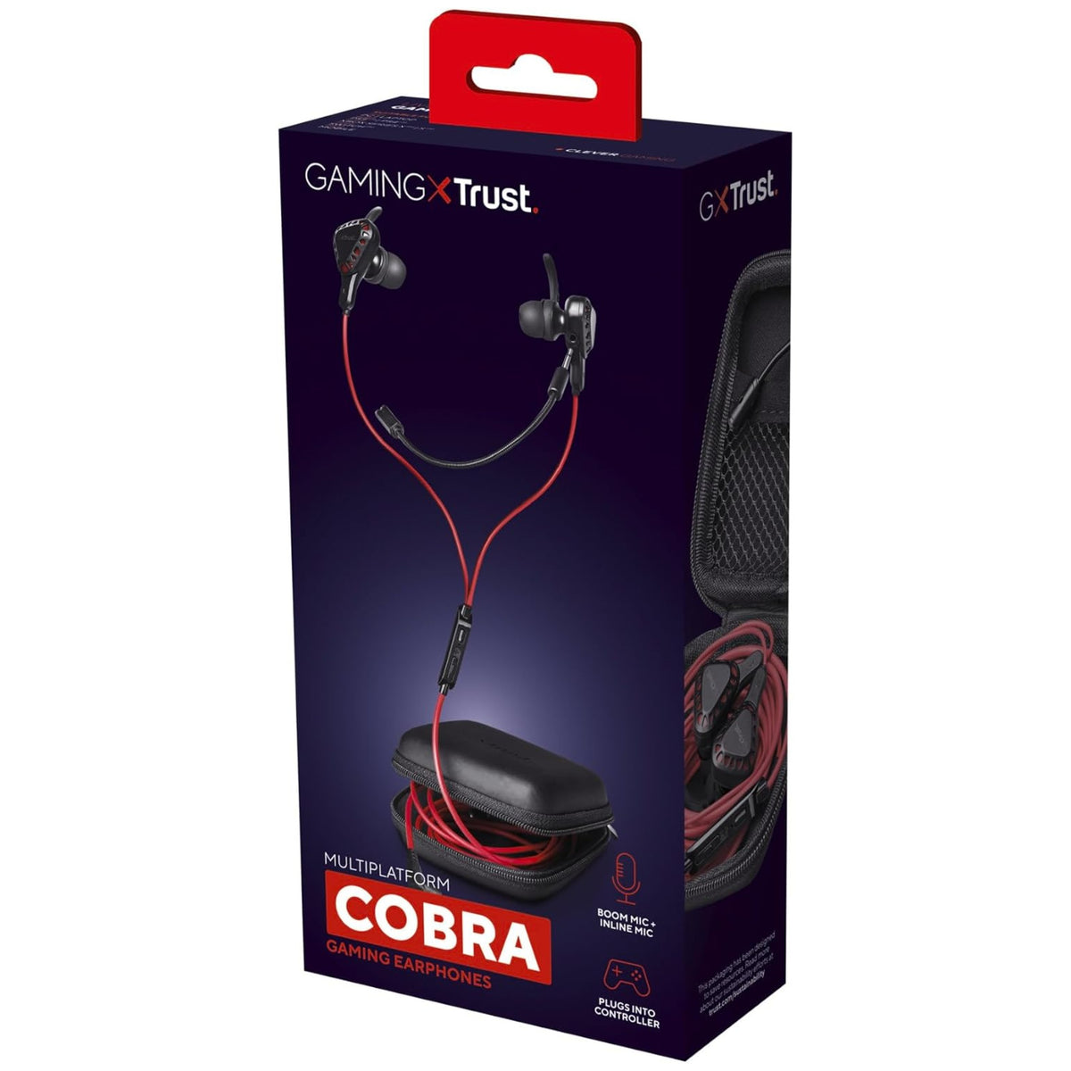 Trust Gaming In-Ear Earphones Cobra Multiplatform Headphones with Mic Hard Case