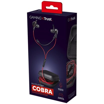 Trust Gaming In-Ear Earphones Cobra Multiplatform Headphones with Mic Hard Case