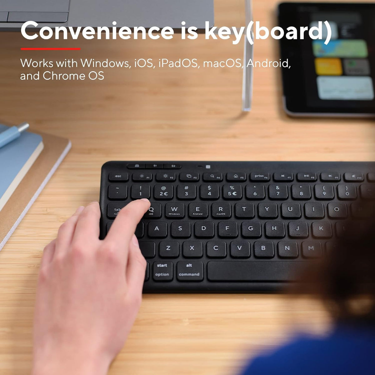 Trust Wireless Bluetooth Keyboard and Mouse QWERTY UK Rechargeable Multi-Device