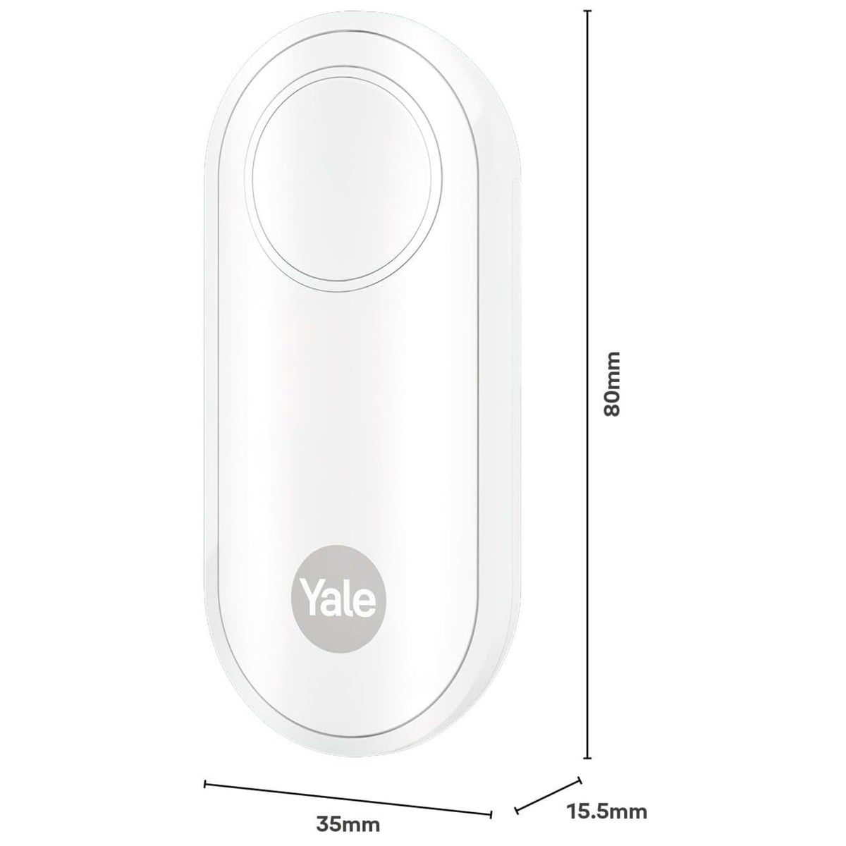 Yale Smart Alarm Button White Panic Button Doorbell Wireless 1km Range AL-PB-1AW