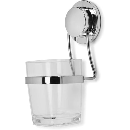 Croydex Tumbler & Holder, Silver Rust Free Stick 'N' Lock - QM291841